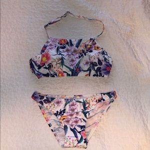 Halter top two piece swimsuit